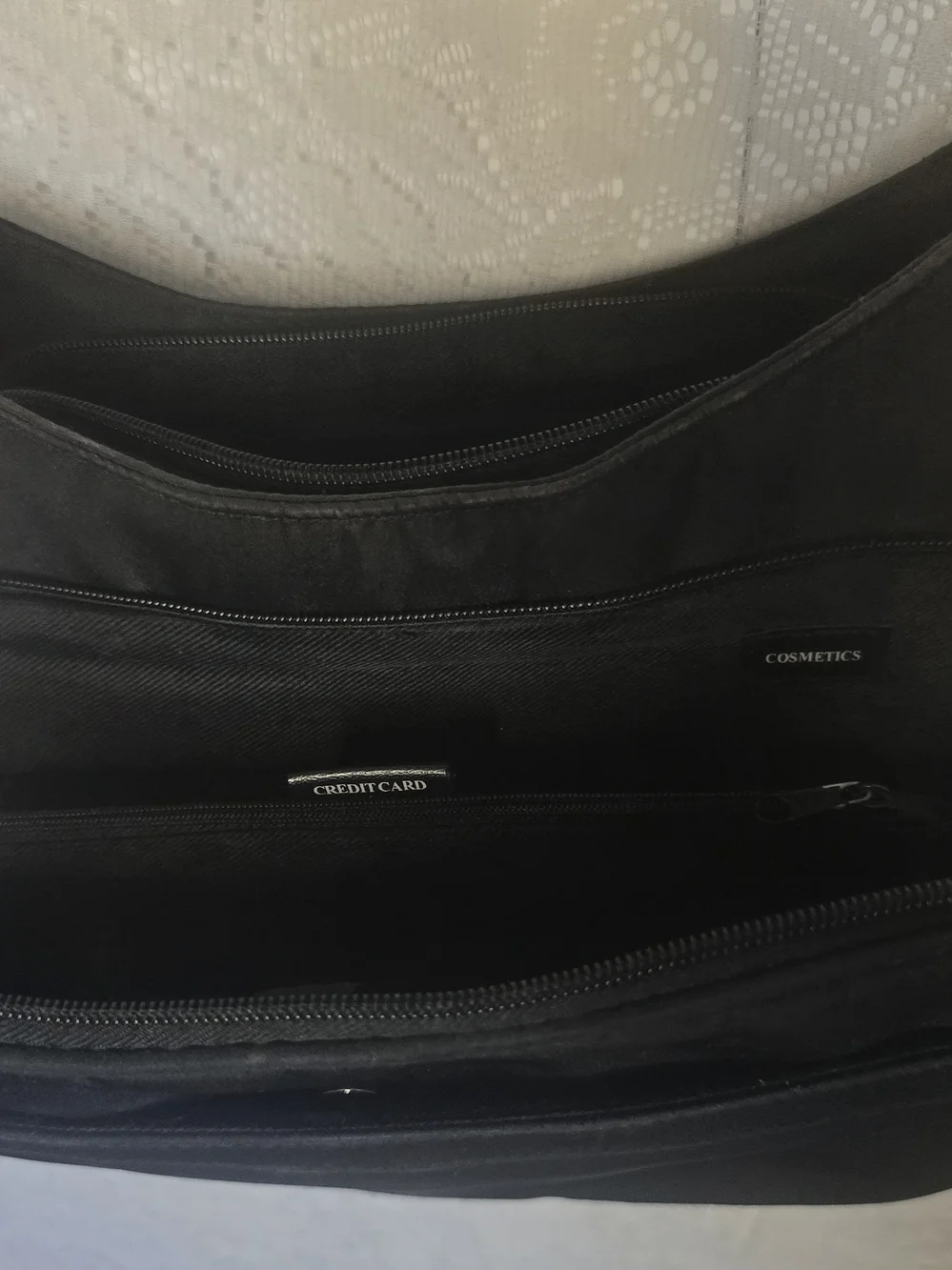 The Filer New York Black Nylon Multi-Pocket Organizer Crossbody Bag